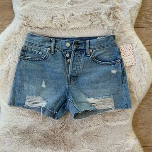 Free People Sofia Mid Rise Waves Shorts Size 24